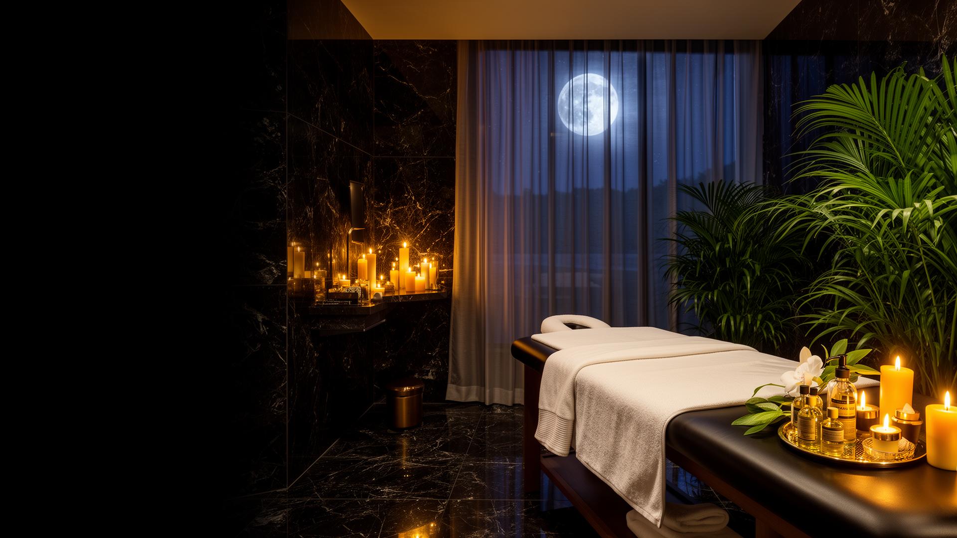 Suite de massage premium Moonlight avec lumière lunaire